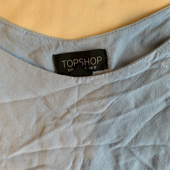 Top Shop blue flowy tank blouse. - Picture 2 of 3